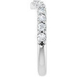Platinum Round Natural Diamond Accented V Contour Band - view 4
