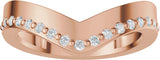 14K Gold Round Lab-Grown Diamond Accented Contour Band – 1.3mm Stones - Rose Gold - view 3