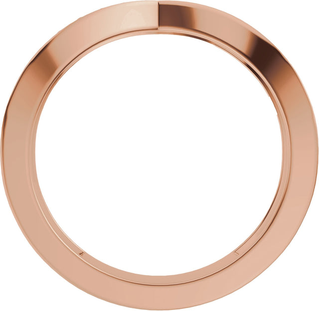 14K Gold Round Lab-Grown Diamond Accented Contour Band – 1.3mm Stones - Rose Gold - view 2