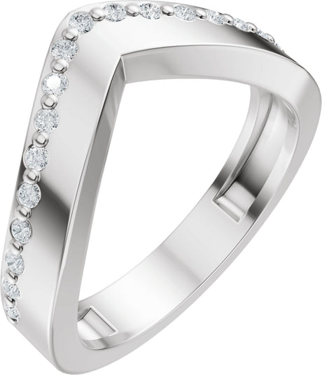 Platinum Round Lab-Grown Diamond Accented Contour Band – 1.3mm Stones