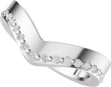 Platinum Round Lab-Grown Diamond Accented Contour Band – 1.3mm Stones - view 5