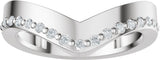 14K Gold Round Lab-Grown Diamond Accented Contour Band – 1.3mm Stones - White Gold - view 3