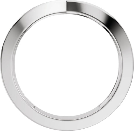Platinum Round Natural Diamond Accented Contour Band – 1.3mm Stones - view 2