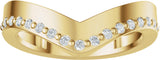 14K Gold Round Lab-Grown Diamond Accented Contour Band – 1.3mm Stones - Yellow Gold - view 3