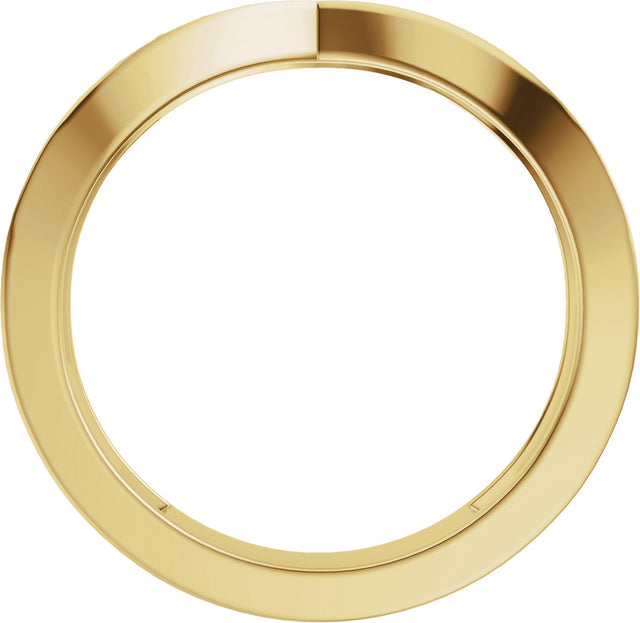 14K Gold Round Lab-Grown Diamond Accented Contour Band – 1.3mm Stones - Yellow Gold - view 2