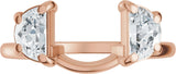 14K Gold Half Moon Lab-Grown Diamond Wrap-Style Ring Enhancer - 1 CTW - Rose Gold - view 8