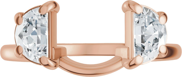 14K Gold Half Moon Lab-Grown Diamond Wrap-Style Ring Enhancer - 1 CTW - Rose Gold - view 8