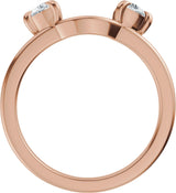 14K Gold Half Moon Lab-Grown Diamond Wrap-Style Ring Enhancer - 1 CTW - Rose Gold - view 7