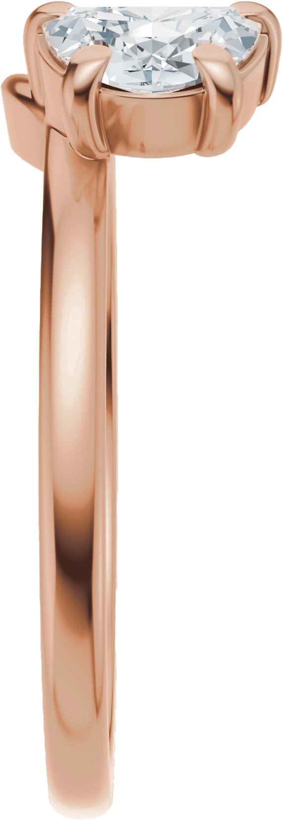 14K Gold Half Moon Lab-Grown Diamond Wrap-Style Ring Enhancer - 1 CTW - Rose Gold - view 9