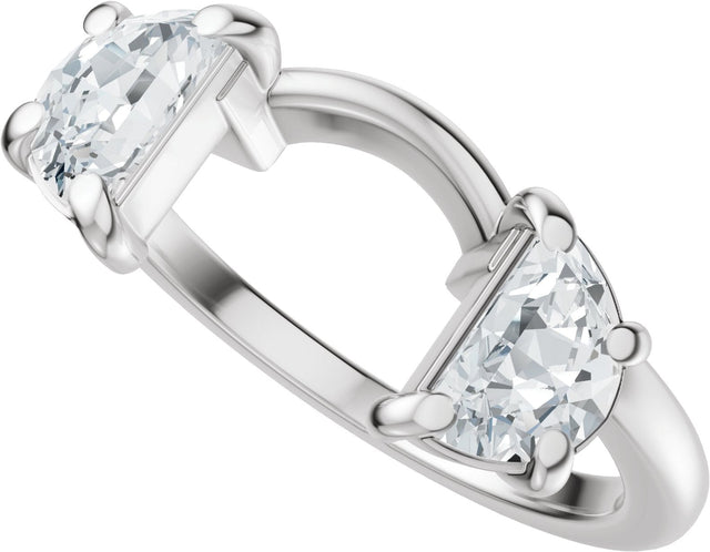 14K Gold Half Moon Lab-Grown Diamond Wrap-Style Ring Enhancer - 1 CTW - White Gold - view 10