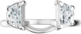 14K Gold Half Moon Lab-Grown Diamond Wrap-Style Ring Enhancer - 1 CTW - White Gold - view 8