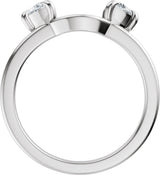 14K Gold Half Moon Lab-Grown Diamond Wrap-Style Ring Enhancer - 1 CTW - White Gold - view 7
