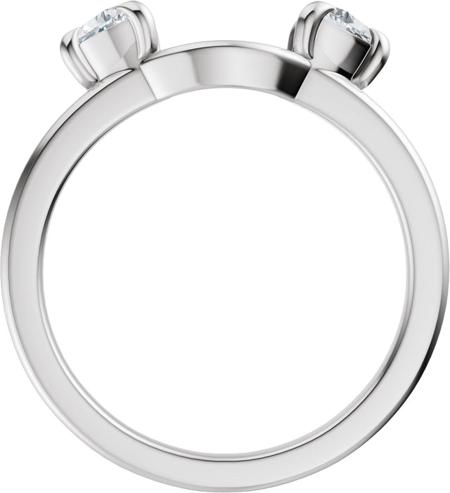 14K Gold Half Moon Lab-Grown Diamond Wrap-Style Ring Enhancer - 1 CTW - White Gold - view 7