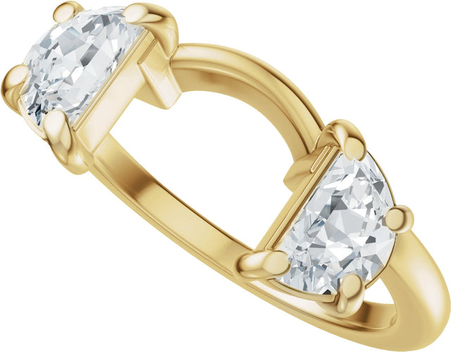 14K Gold Half Moon Lab-Grown Diamond Wrap-Style Ring Enhancer - 1 CTW - Yellow Gold - view 10