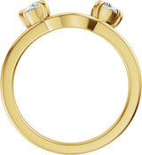 14K Gold Half Moon Lab-Grown Diamond Wrap-Style Ring Enhancer - 1 CTW - Yellow Gold - view 7