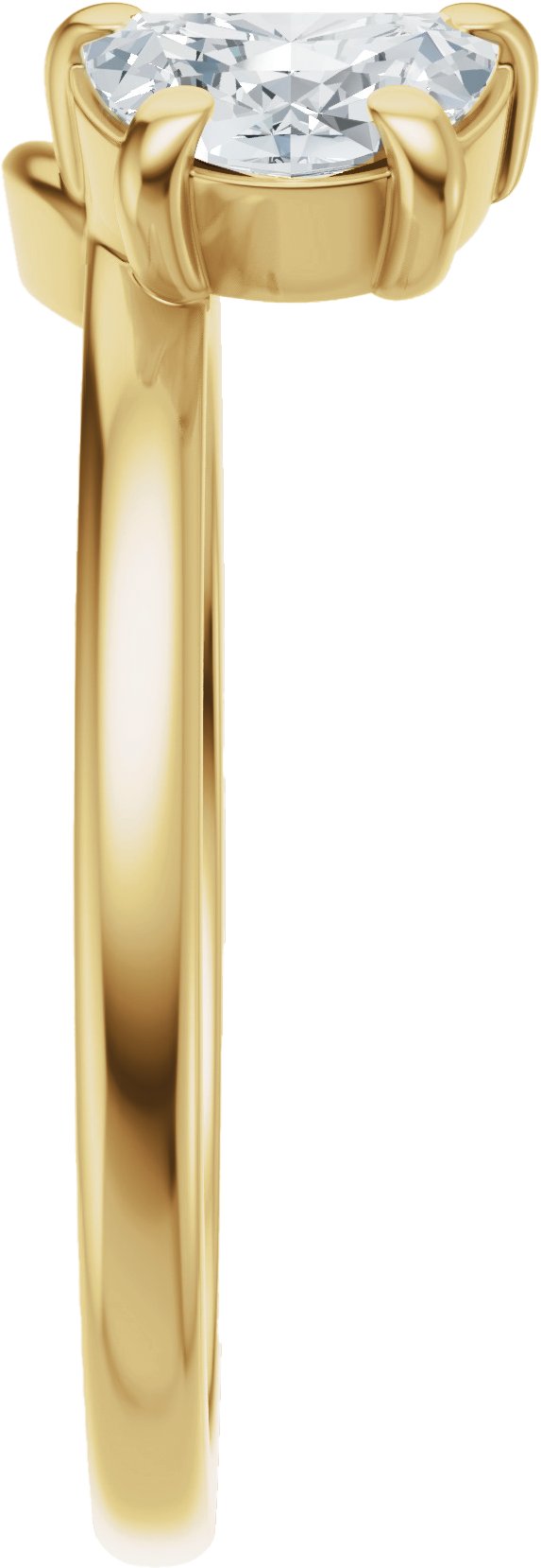 14K Gold Half Moon Lab-Grown Diamond Wrap-Style Ring Enhancer - 1 CTW - Yellow Gold - view 9