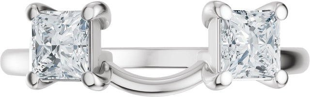 Platinum Square Lab-Grown Diamond Wrap-Style Ring Enhancer - 3/4 CTW - view 8