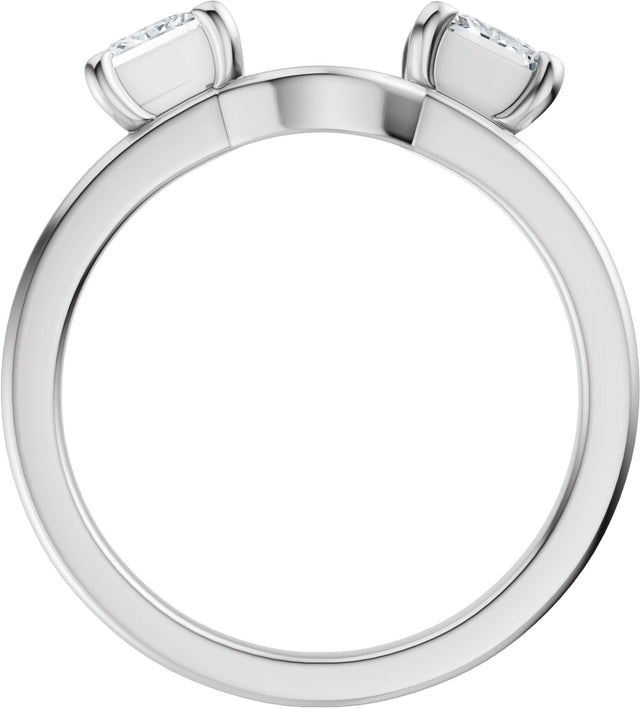 Platinum Square Lab-Grown Diamond Wrap-Style Ring Enhancer - 3/4 CTW - view 7