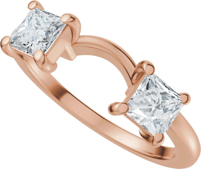 14K Gold Square Lab-Grown Diamond Wrap-Style Ring Enhancer - 3/4 CTW - Rose Gold - view 10