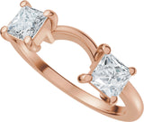 14K Gold Square Natural Diamond Wrap-Style Ring Enhancer - 3/4 CTW - Rose Gold - view 10