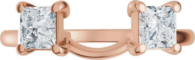 14K Gold Square Natural Diamond Wrap-Style Ring Enhancer - 3/4 CTW - Rose Gold - view 8