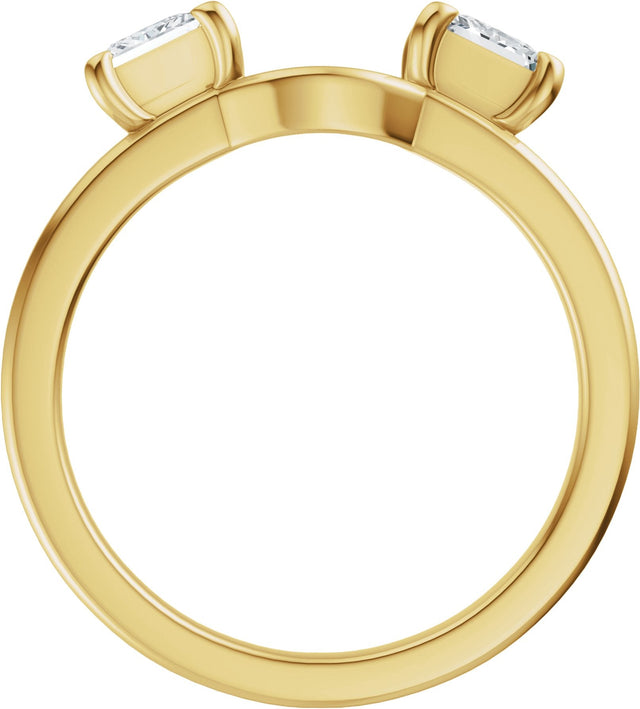 14K Gold Square Lab-Grown Diamond Wrap-Style Ring Enhancer - 3/4 CTW - Yellow Gold - view 7