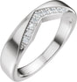 Platinum Round Natural Diamond Accented Contour Band III