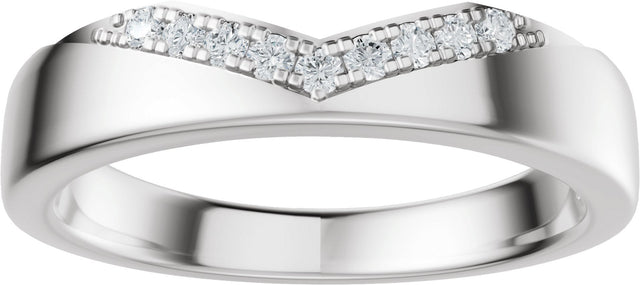Platinum Round Natural Diamond Accented Contour Band III - view 3