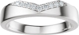 Platinum Round Lab-Grown Diamond Accented Contour Band III - view 3