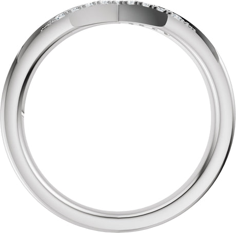 Platinum Round Lab-Grown Diamond Accented Contour Band III - view 2