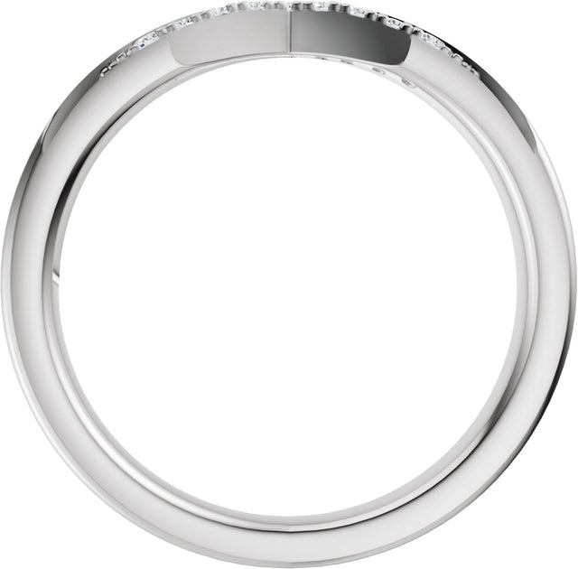 Platinum Round Natural Diamond Accented Contour Band III - view 2