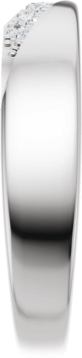Platinum Round Lab-Grown Diamond Accented Contour Band III - view 4