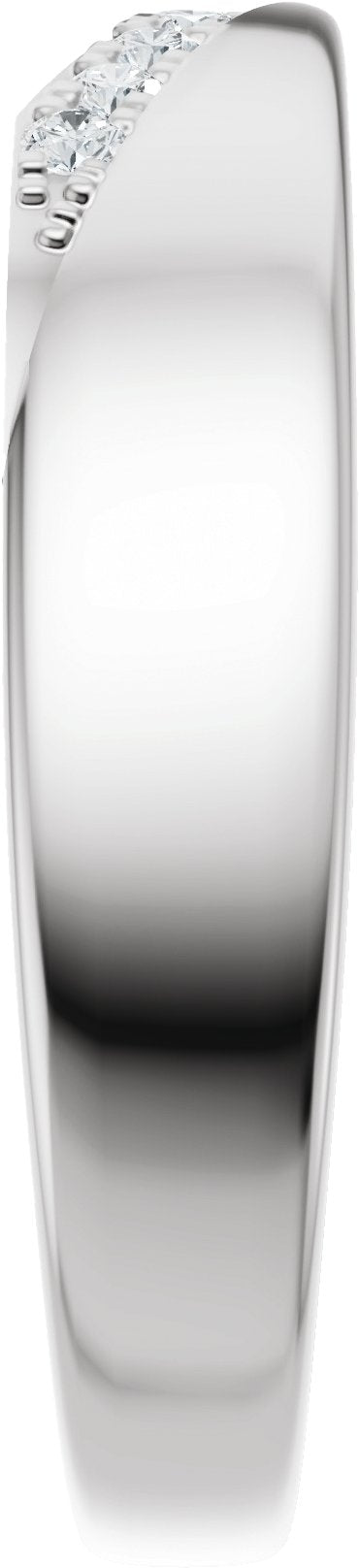 Platinum Round Lab-Grown Diamond Accented Contour Band III - view 4