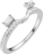 Platinum Straight Baguette Natural Diamond Wrap-Style Ring Enhancer