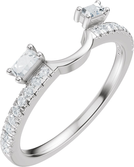 Platinum Straight Baguette Lab-Grown Diamond Wrap-Style Ring Enhancer