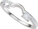 Platinum Straight Baguette Lab-Grown Diamond Wrap-Style Ring Enhancer - view 5
