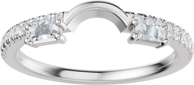 Platinum Straight Baguette Lab-Grown Diamond Wrap-Style Ring Enhancer - view 3