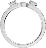 Platinum Straight Baguette Natural Diamond Wrap-Style Ring Enhancer - view 2