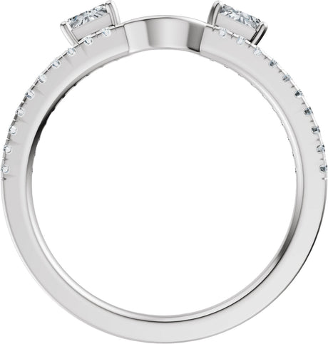 Platinum Straight Baguette Natural Diamond Wrap-Style Ring Enhancer - view 2