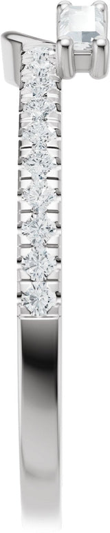 Platinum Straight Baguette Lab-Grown Diamond Wrap-Style Ring Enhancer - view 4