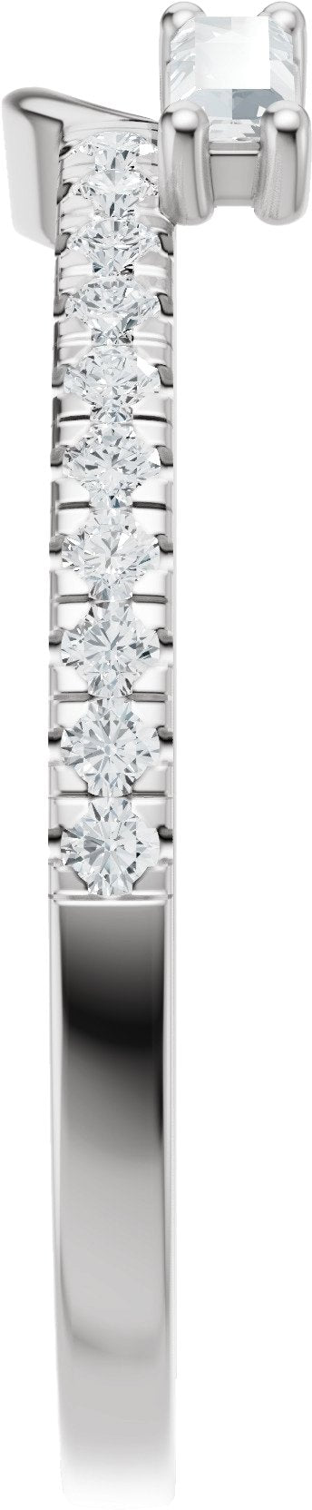Platinum Straight Baguette Lab-Grown Diamond Wrap-Style Ring Enhancer - view 4