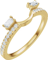 14K Gold Straight Baguette Lab-Grown Diamond Wrap-Style Ring Enhancer - Yellow Gold