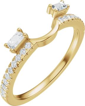 14K Gold Straight Baguette Lab-Grown Diamond Wrap-Style Ring Enhancer - Yellow Gold