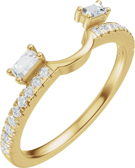 14K Gold Straight Baguette Lab-Grown Diamond Wrap-Style Ring Enhancer - Yellow Gold
