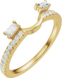 14K Gold Straight Baguette Lab-Grown Diamond Wrap-Style Ring Enhancer - Yellow Gold
