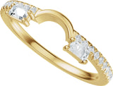 14K Gold Straight Baguette Natural Diamond Wrap-Style Ring Enhancer - Yellow Gold - view 5