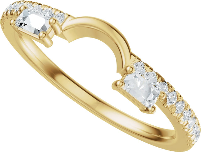 14K Gold Straight Baguette Lab-Grown Diamond Wrap-Style Ring Enhancer - Yellow Gold - view 5