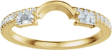 14K Gold Straight Baguette Natural Diamond Wrap-Style Ring Enhancer - Yellow Gold - view 3