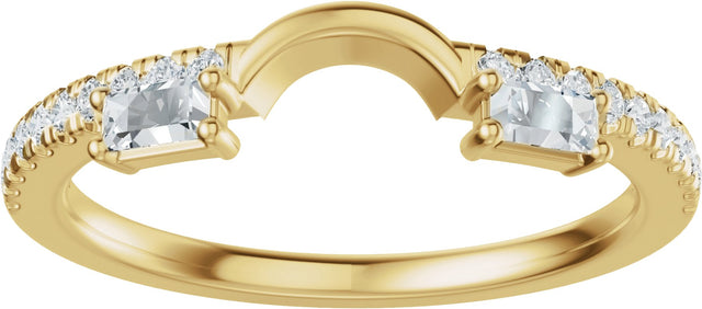 14K Gold Straight Baguette Natural Diamond Wrap-Style Ring Enhancer - Yellow Gold - view 3