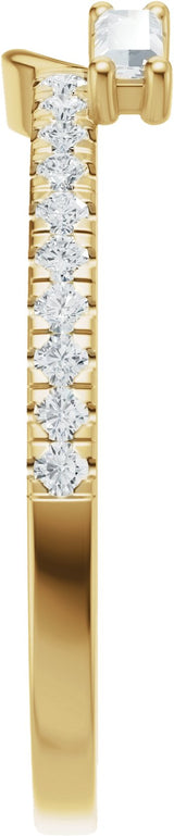 14K Gold Straight Baguette Lab-Grown Diamond Wrap-Style Ring Enhancer - Yellow Gold - view 4